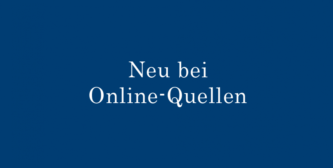 Neu bei Online-Quellen