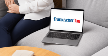 fraenkischertag.de Logo auf einem Laptop