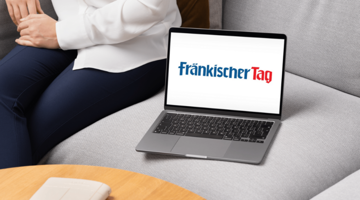 fraenkischertag.de Logo auf einem Laptop